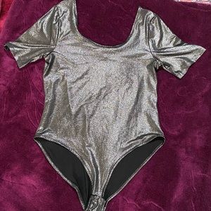 Silver glittery bodysuit